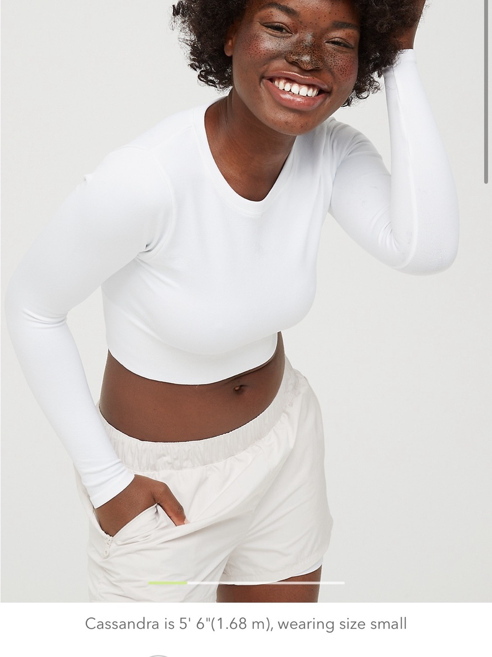 Aerie White Long-Sleeve Active Crop Top - Women